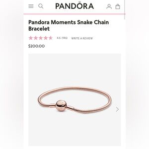 Rose gold Pandora bracelet